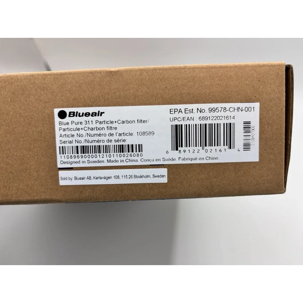 Blueair For Blue Pure 311 Particle + Carbon Filter Replacement NIB